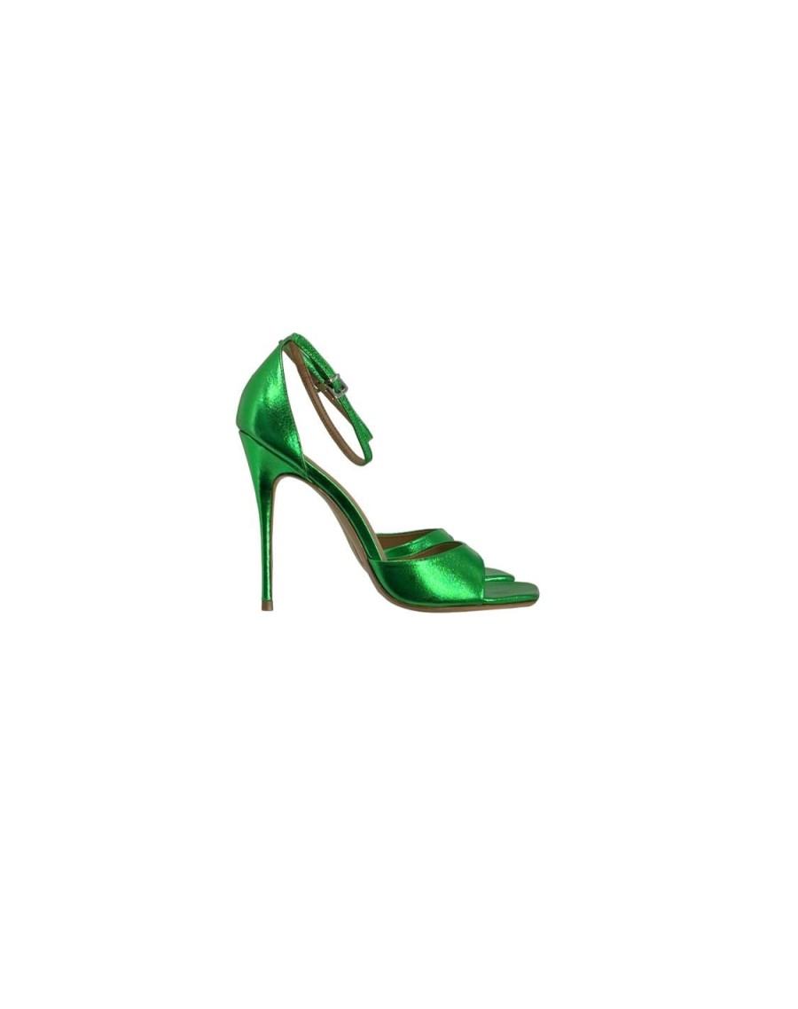 Scarpe Tacco 12 | Lince Sandalo Alto In Pelle Lame Verde