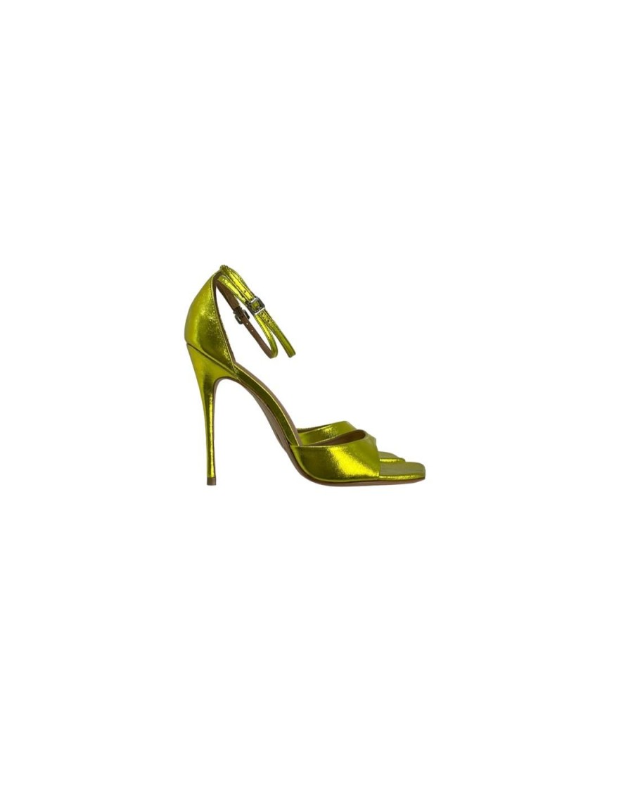 Scarpe Tacco 12 | Lince Sandalo Alto In Pelle Lame Lime