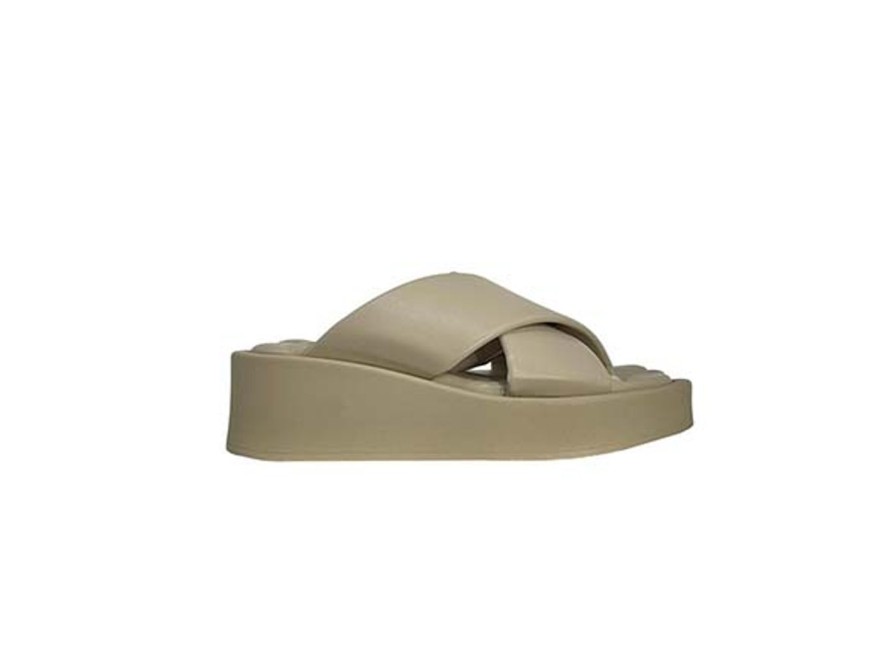 Scarpe Tacco 12 | Cross Sabot Platform In Pelle Crema