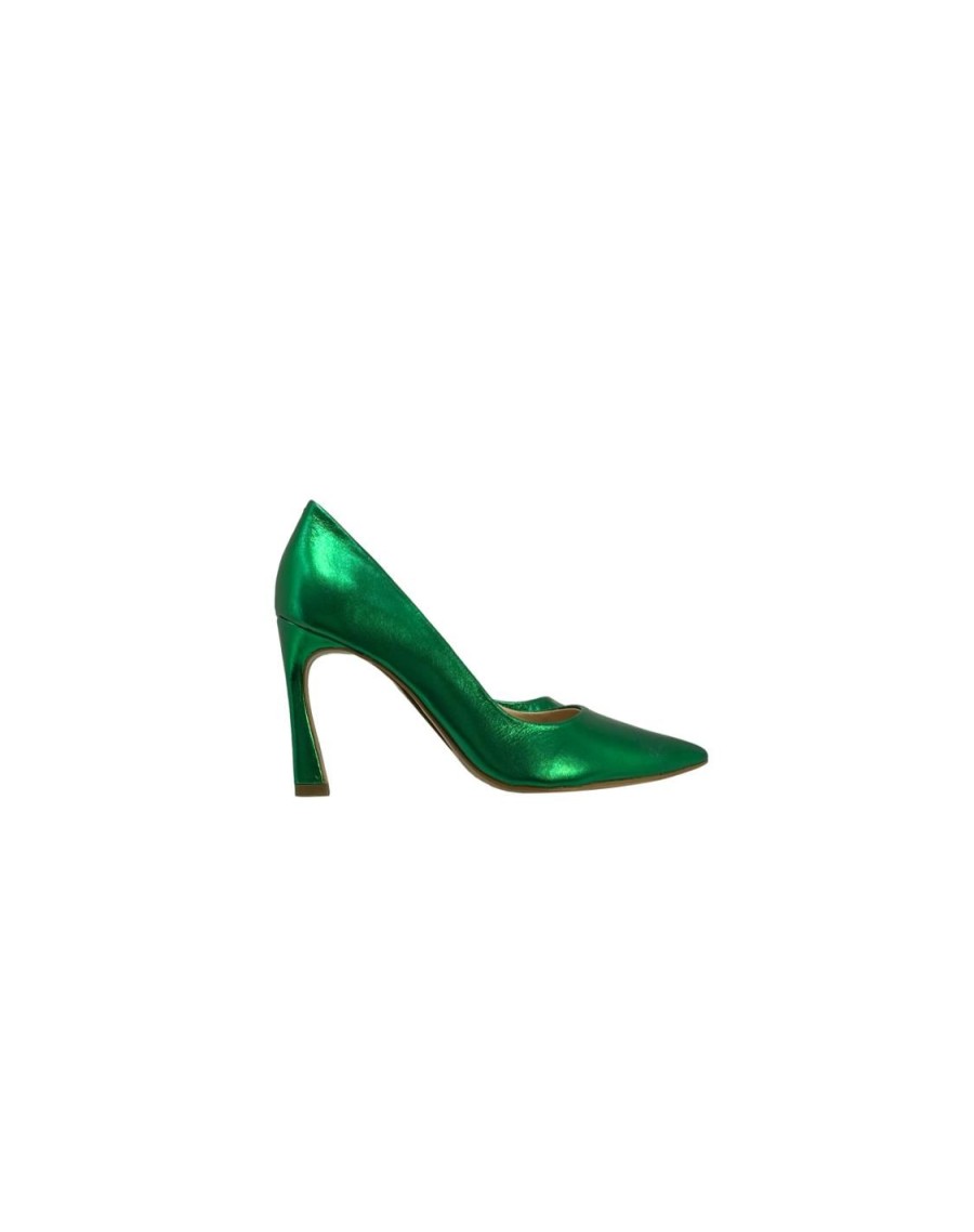 Scarpe Tacco 12 | Lady Decollete In Pelle Lame Verde