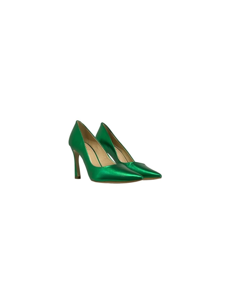 Scarpe Tacco 12 | Lady Decollete In Pelle Lame Verde