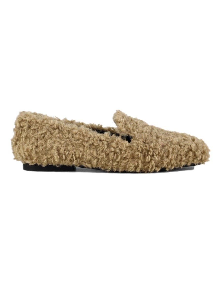 Scarpe Tacco 12 | Teddy Mocassino In Ecofur Beige