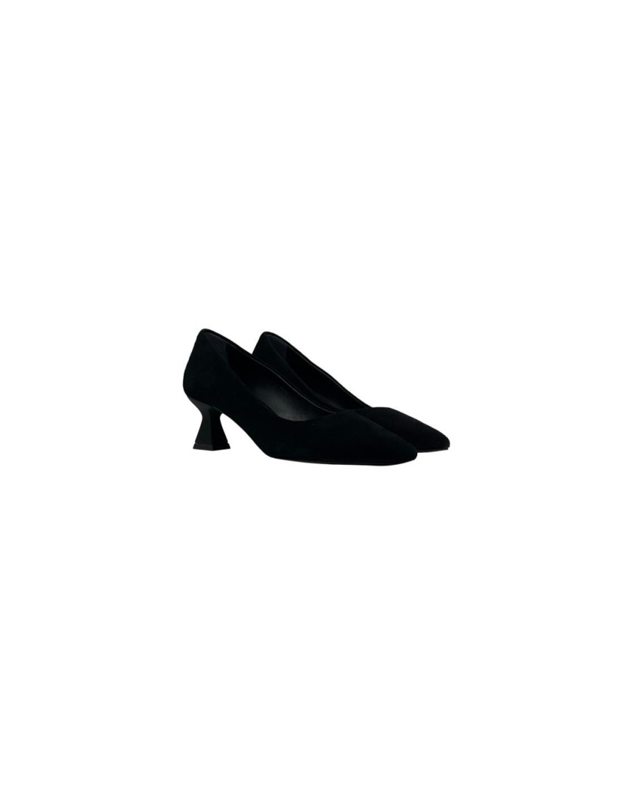 Scarpe Tacco 12 | Giselle Decollete In Camoscio Nero