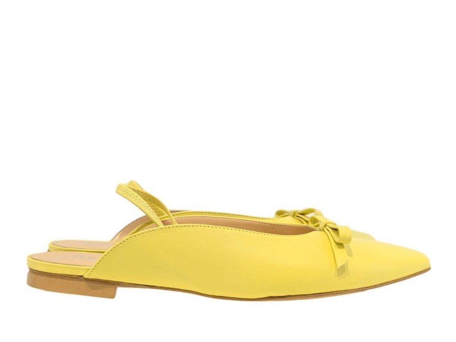 Scarpe Tacco 12 | Ballerina Slingback In Nappa Con Fiocco