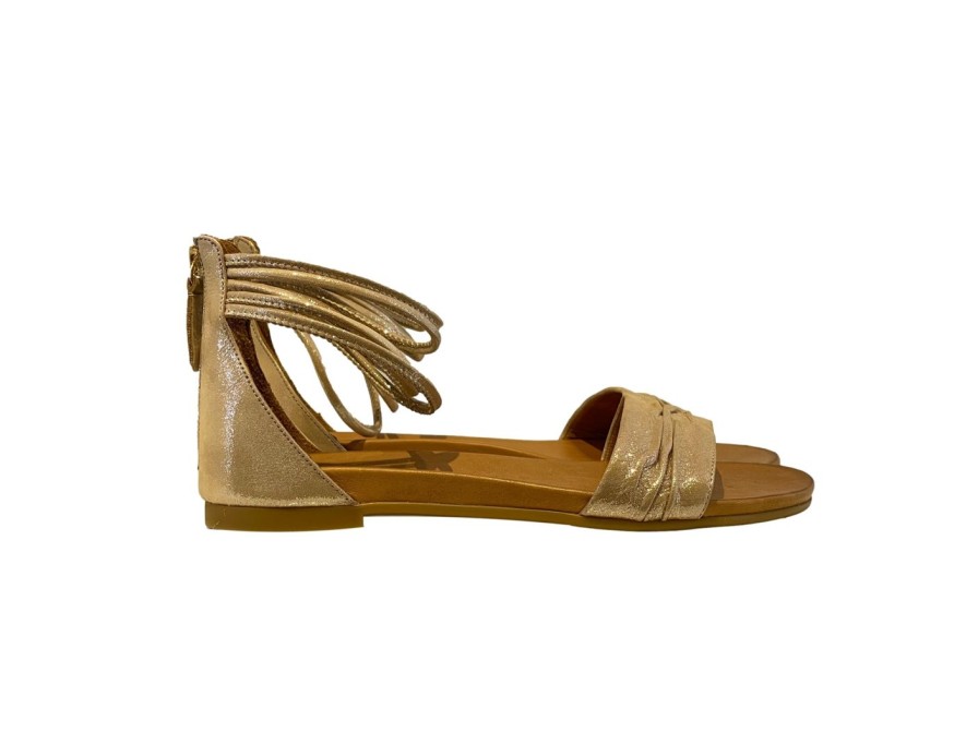 Scarpe Tacco 12 | Sandalo In Pelle Lame Oro Rosa