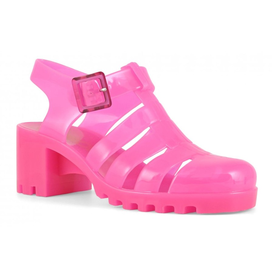 Scarpe Tacco 12 | Jelly Sandalo Fisherman In Gomma Fucsia