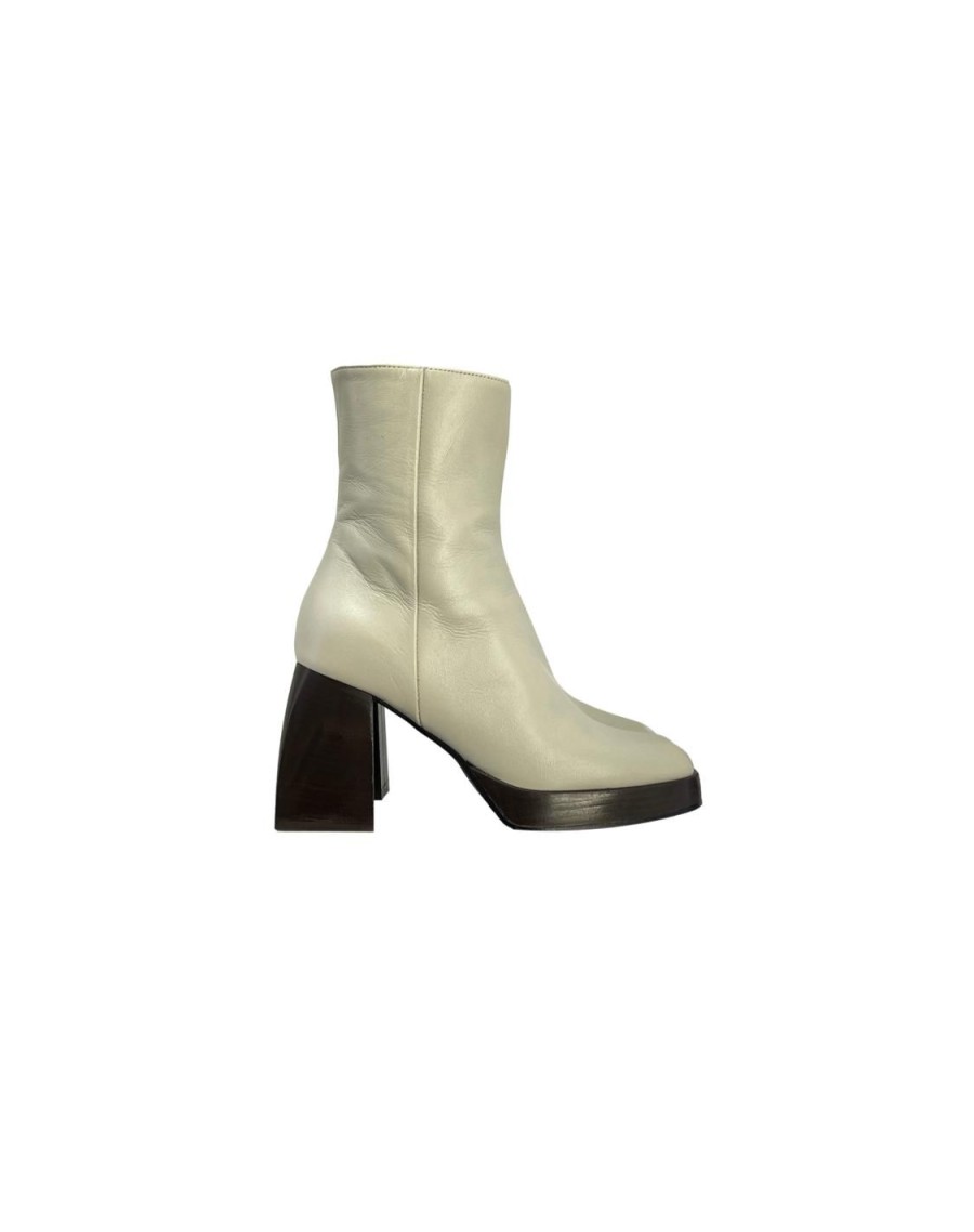 Scarpe Tacco 12 | Nicole Tronchetto In Pelle Crema