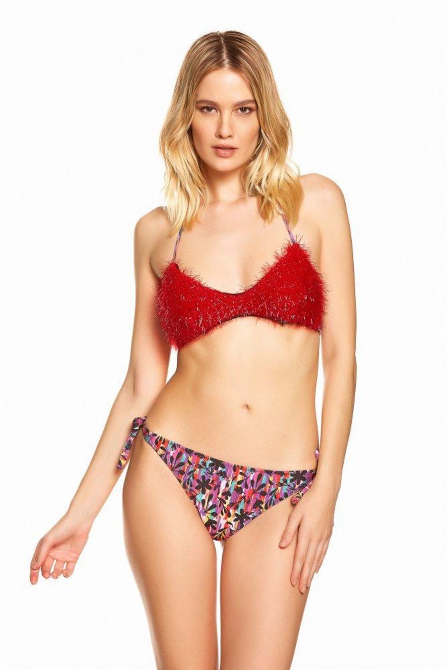 Abbigliament Tacco 12 | Cotazur Bikini Corpetto Peluche Rosso Rosso/Tropical