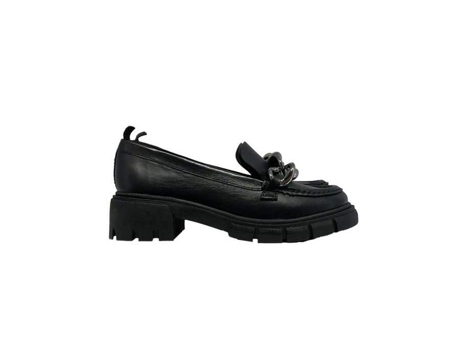 Scarpe Tacco 12 | Jenny Mocassino In Pelle Nero