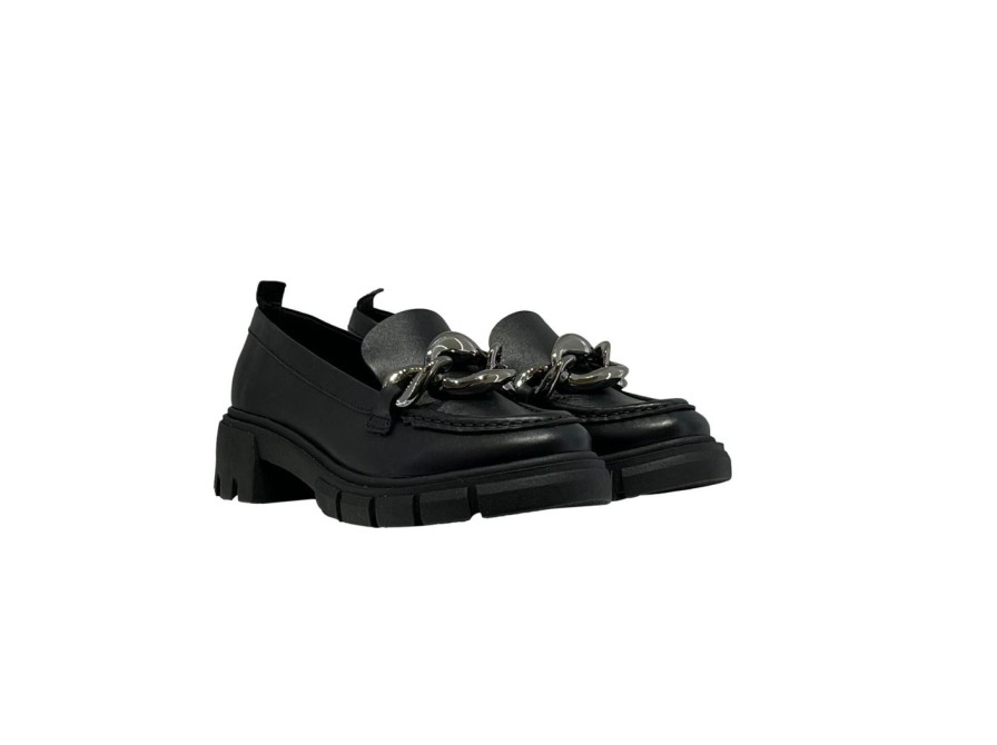 Scarpe Tacco 12 | Jenny Mocassino In Pelle Nero