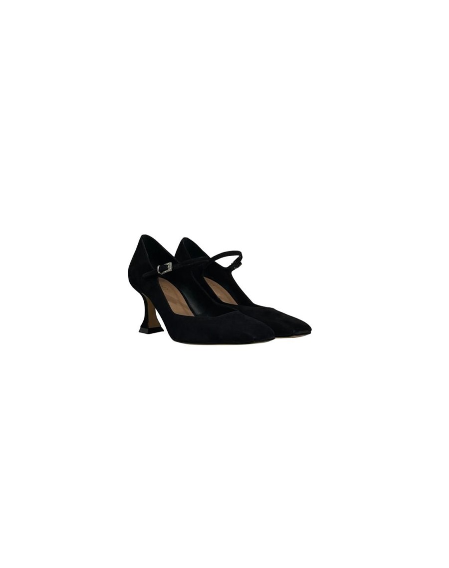 Scarpe Tacco 12 | Thara Decollete In Camoscio Nero