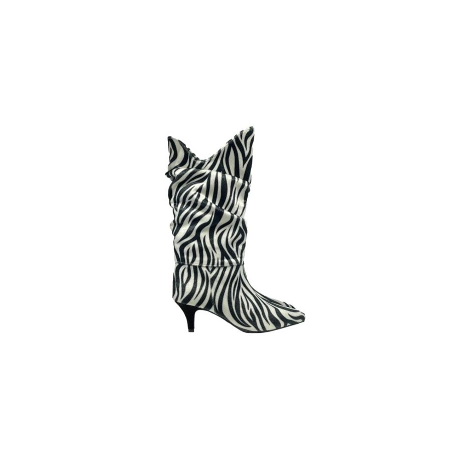 Scarpe Tacco 12 | Amazzonia Stivale Stampa Zebra Bianco Nero