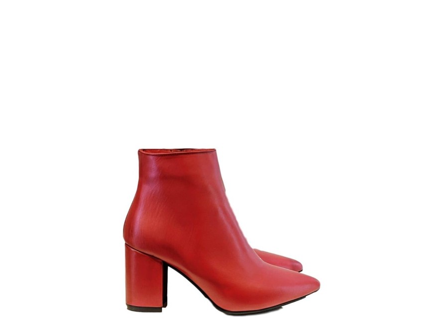 Scarpe Tacco 12 | Tronchetto In Pelle Rosso