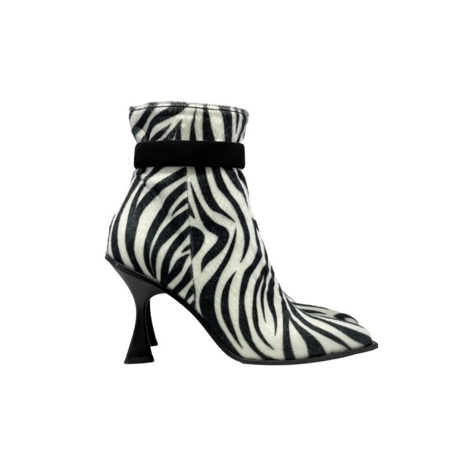 Scarpe Tacco 12 | Gloria Tronchetto Stampa Zebra Bianco Nero