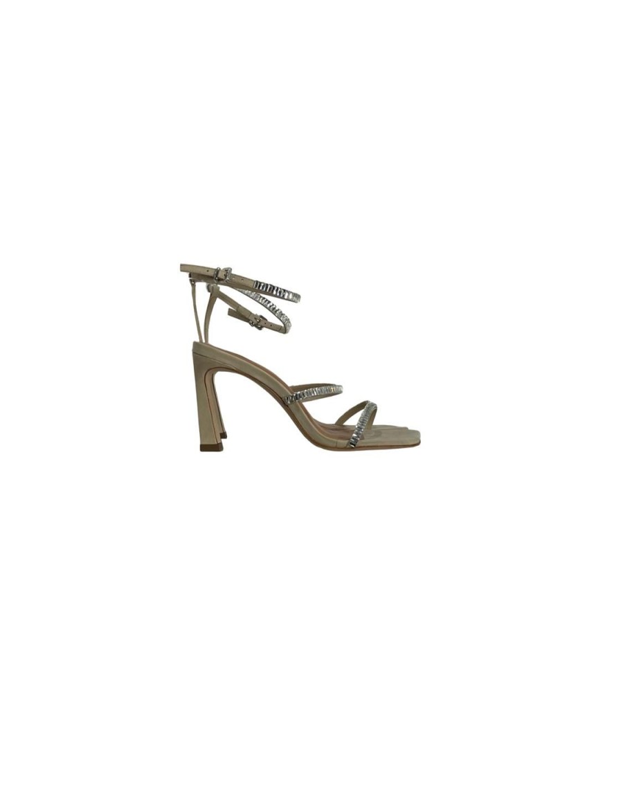 Scarpe Tacco 12 | Cassiopea Sandalo Gioiello In Camoscio Beige