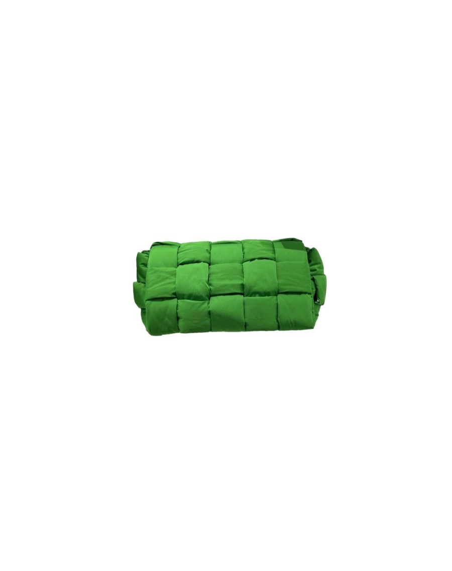 Accessori Tacco 12 | Puffy Borsa In Tessuto Intrecciato Verde