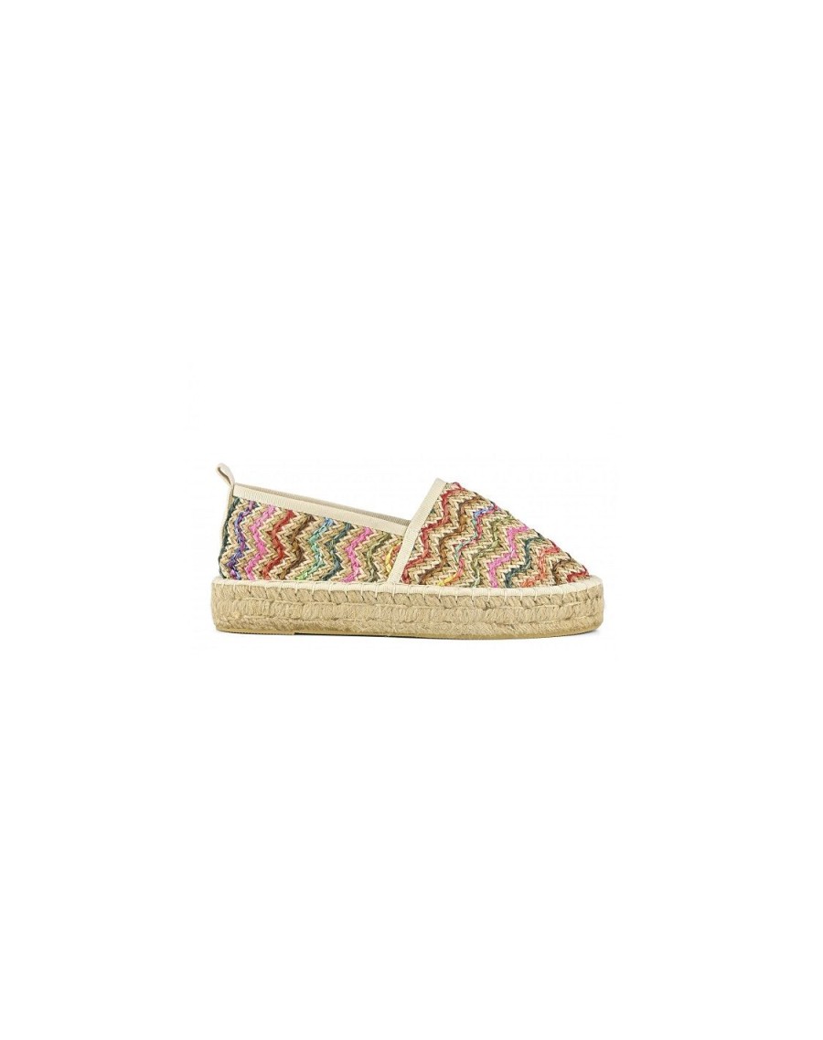 Scarpe Tacco 12 | Sorbet Espadrillas In Raffia Multicolor