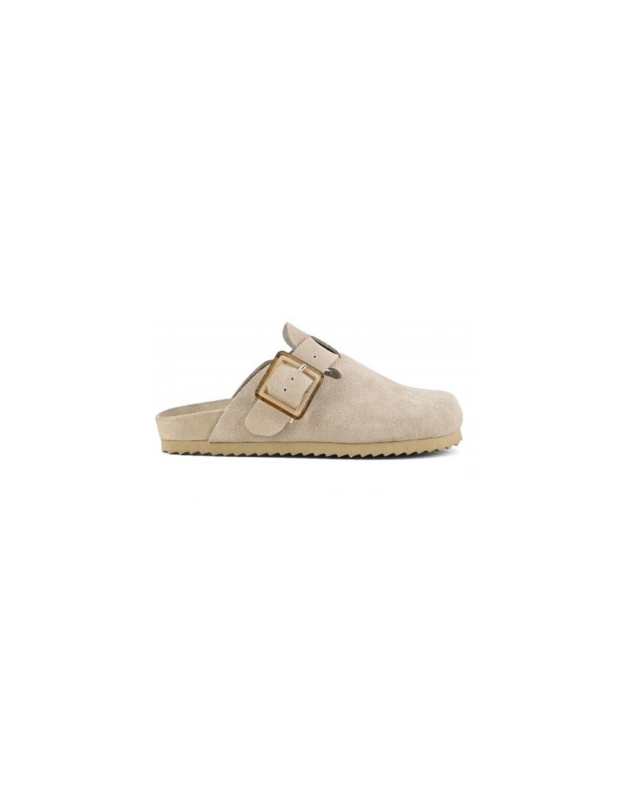 Scarpe Tacco 12 | Zeus Sabot In Camoscio Beige