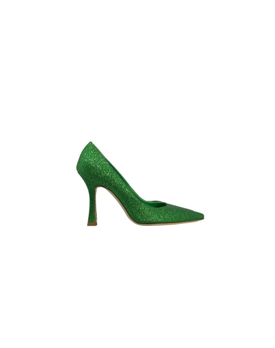 Scarpe Tacco 12 | Cordelia Decollete In Glitter Verde