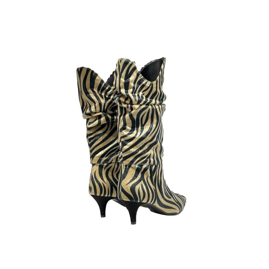 Scarpe Tacco 12 | Amazzonia Stivale Stampa Zebra Miele Nero