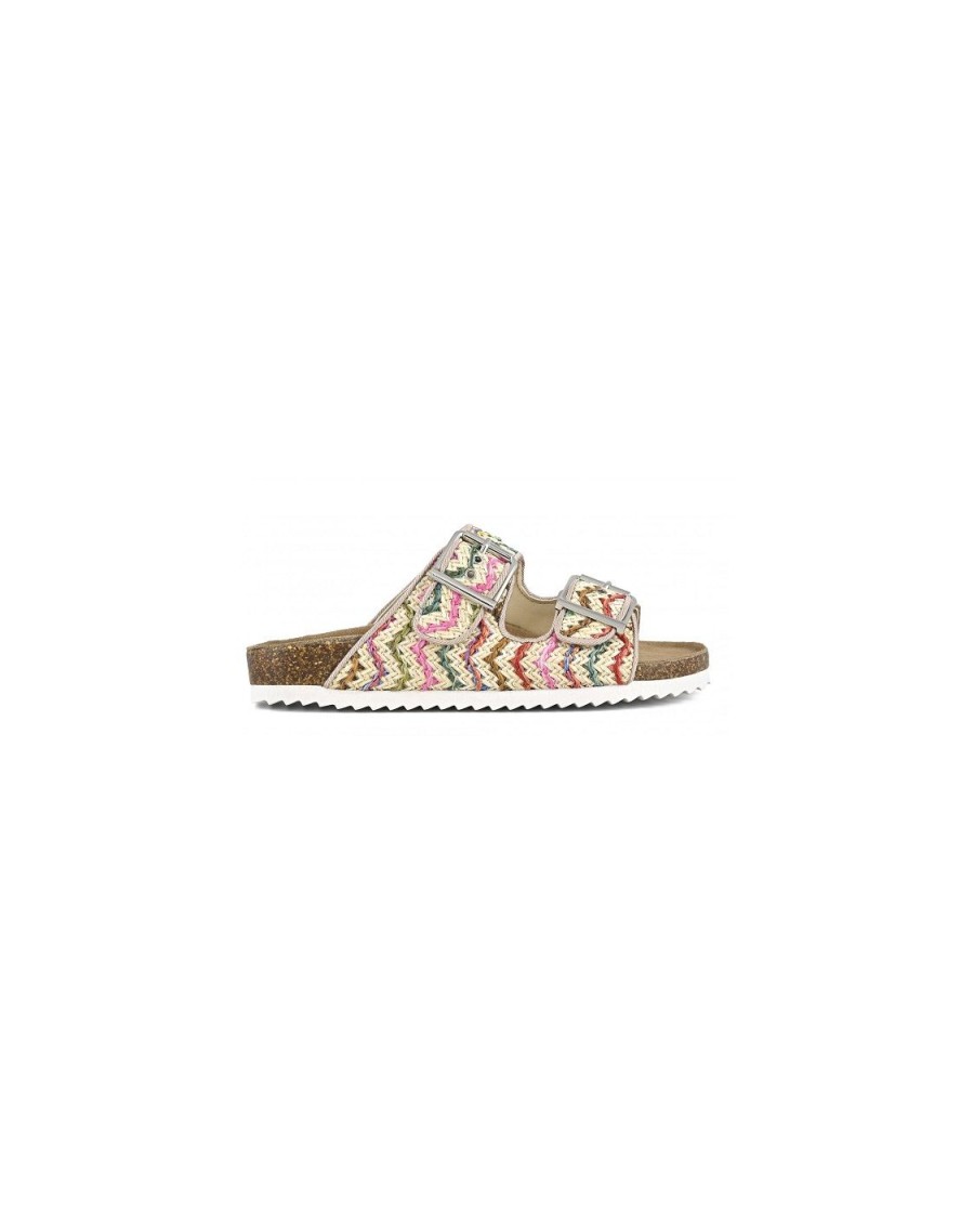 Scarpe Tacco 12 | Lima Slide In Raffia Multicolor