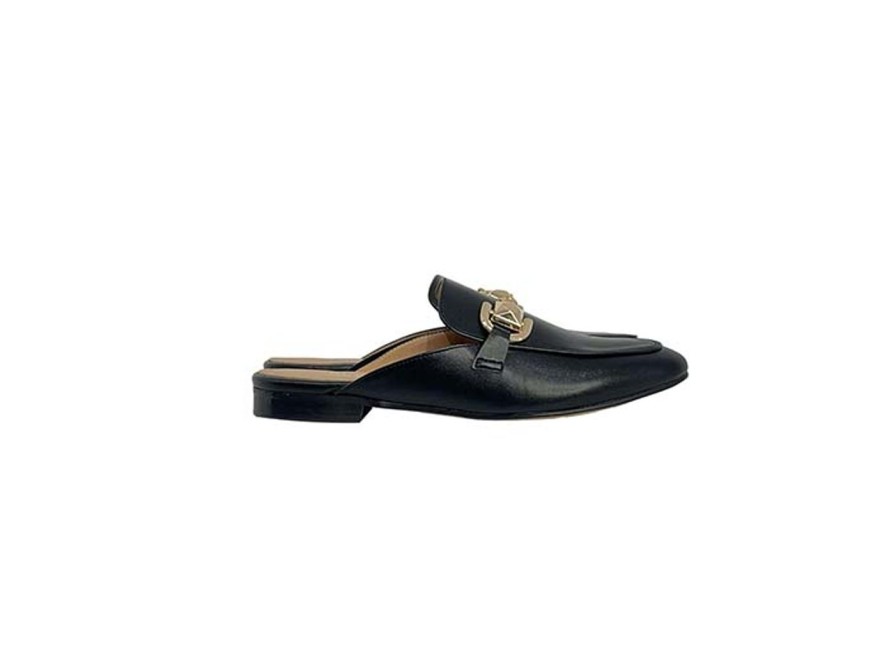 Scarpe Tacco 12 | Claire Mules In Pelle Con Morsetto Nero