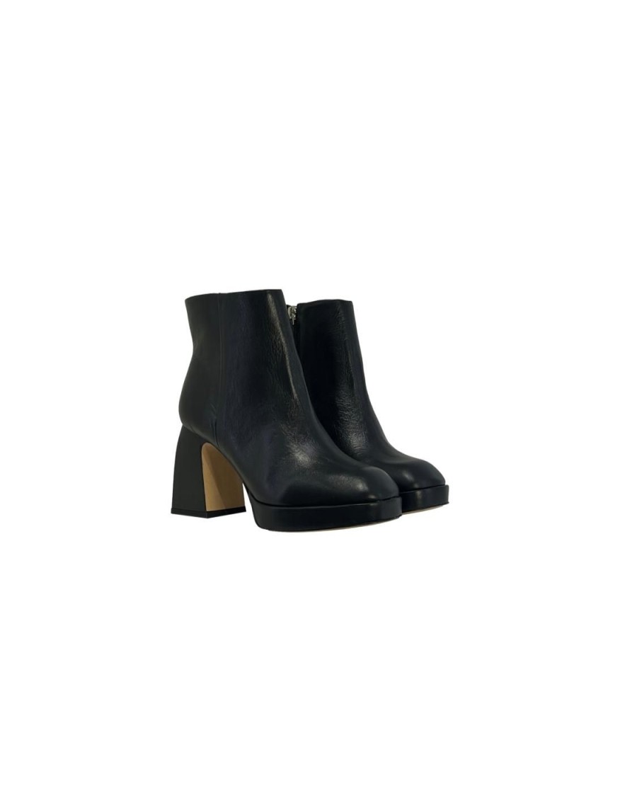 Scarpe Tacco 12 | Melie Tronchetto In Pelle Nero