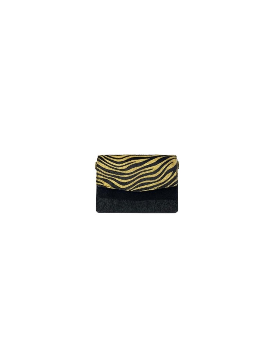 Accessori Tacco 12 | Liz Borsa In Pelle Nera E Zebrata