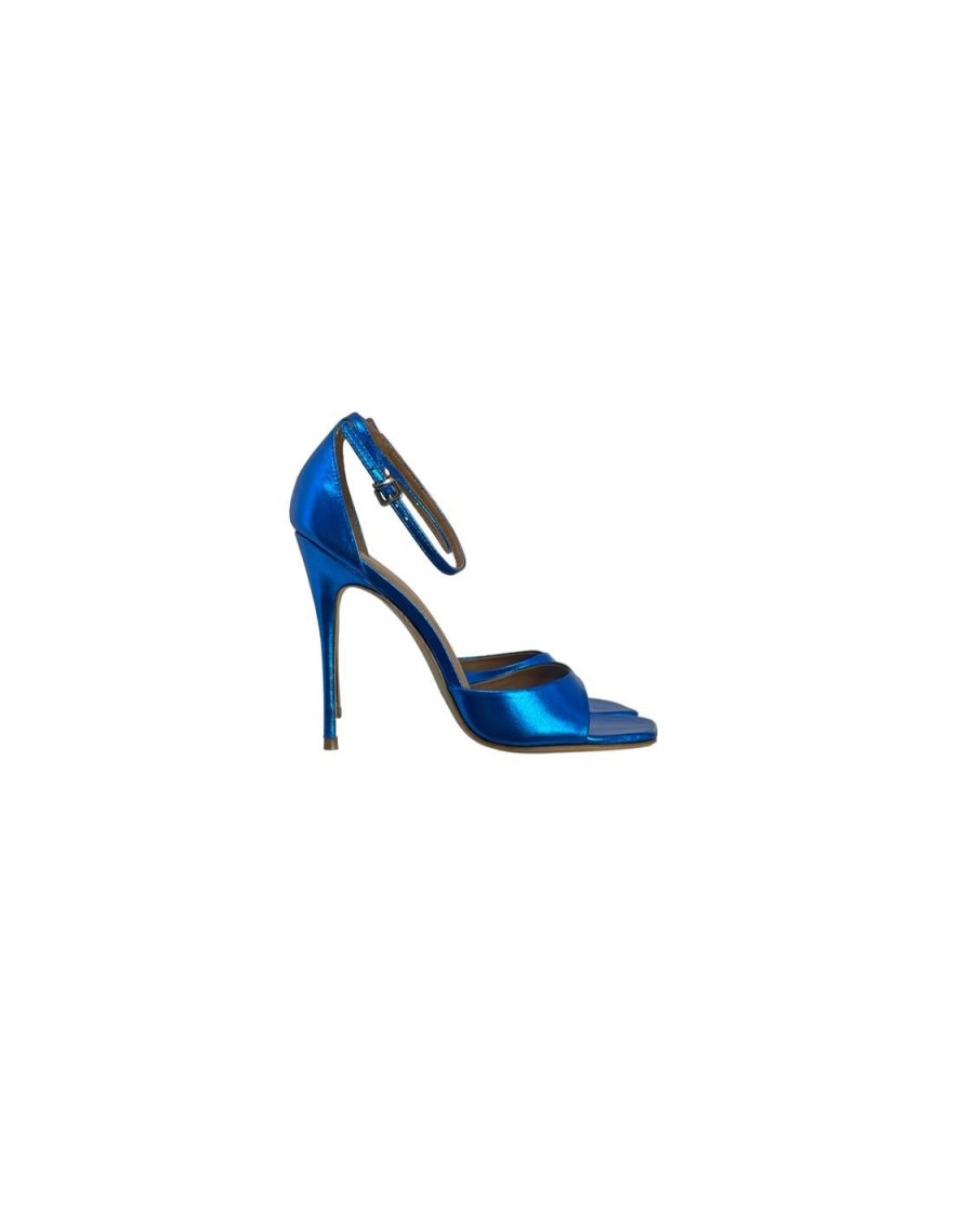 Scarpe Tacco 12 | Lince Sandalo Alto In Pelle Lame Blu