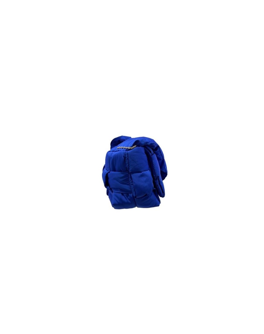 Accessori Tacco 12 | Puffy Borsa In Tessuto Intrecciato Bluette