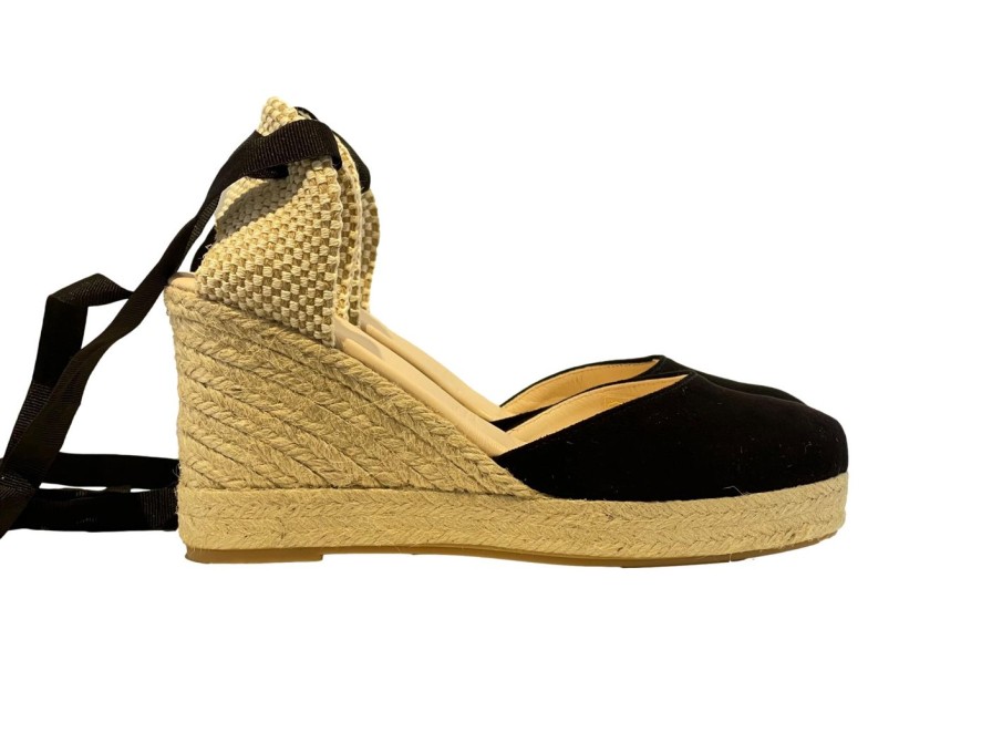 Scarpe Tacco 12 | Espadrillas In Camoscio Con Zeppa