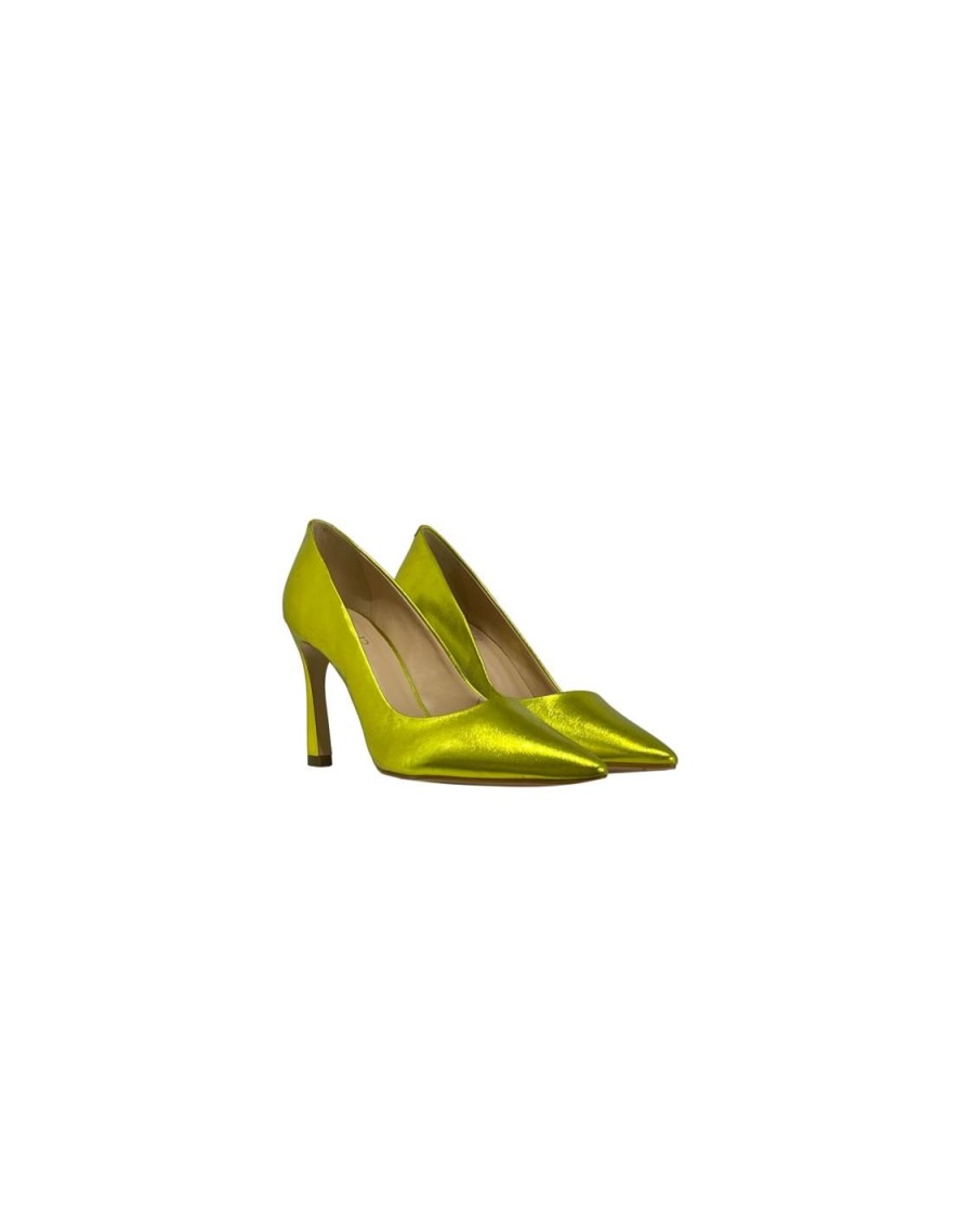 Scarpe Tacco 12 | Lady Decollete In Pelle Lame Lime