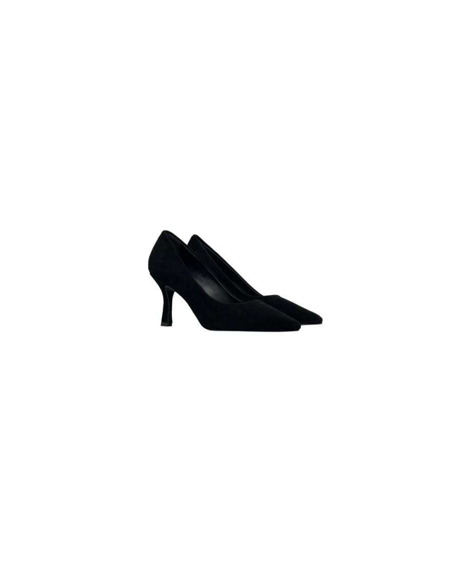 Scarpe Tacco 12 | Charlotte Decollete In Camoscio Nero