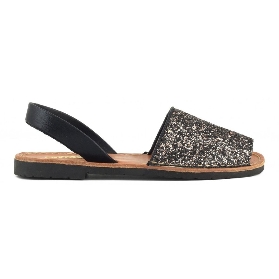 Scarpe Tacco 12 | Sandalo Minorca In Glitter Nero