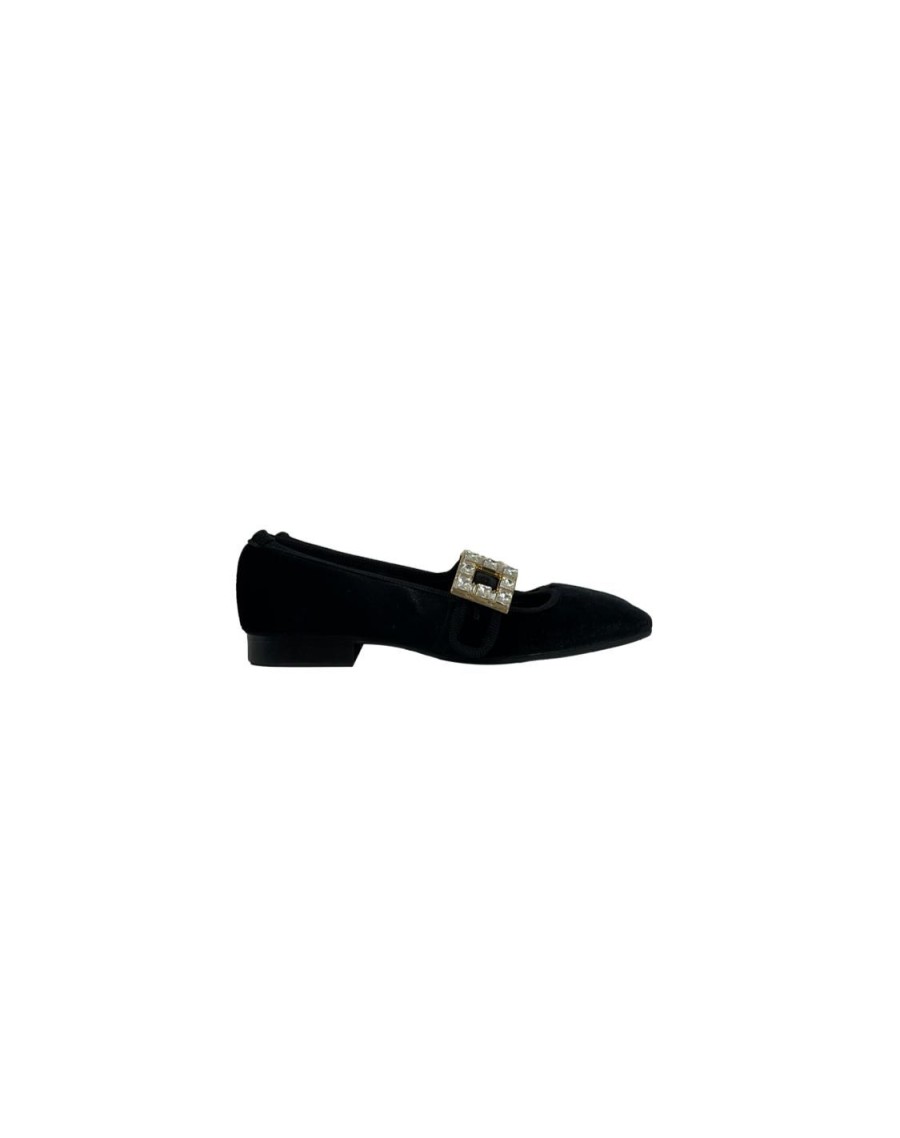 Scarpe Tacco 12 | Natalie Ballerina In Velluto Nero