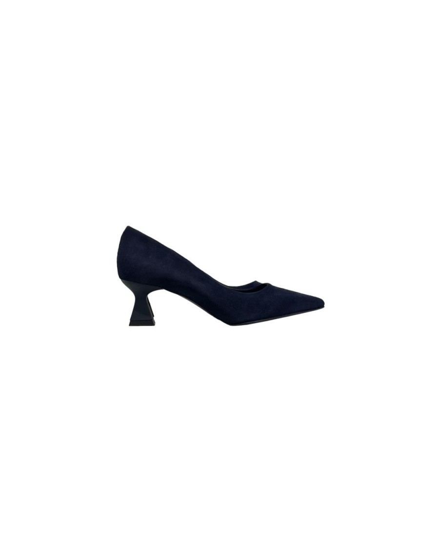 Scarpe Tacco 12 | Giselle Decollete In Camoscio Blu