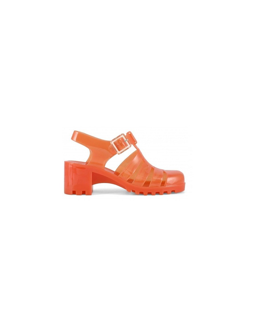 Scarpe Tacco 12 | Jelly Sandalo Fisherman In Gomma Arancione