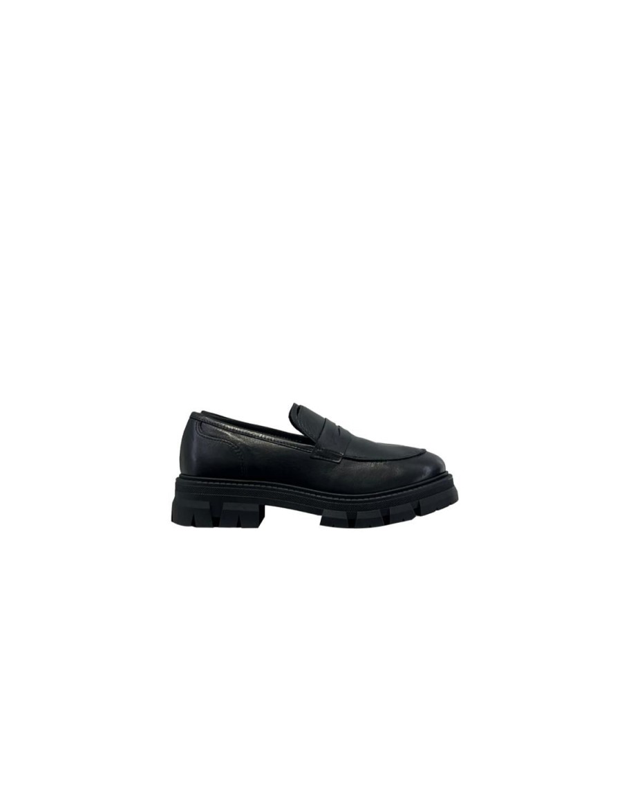 Scarpe Tacco 12 | Vivian Mocassino In Pelle Nero