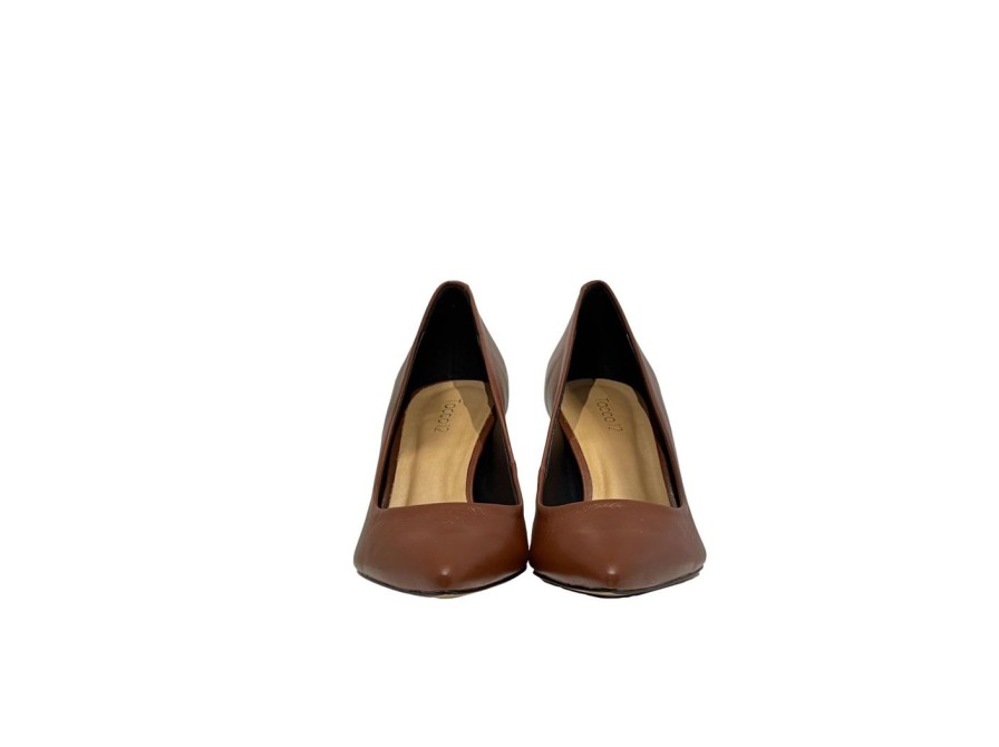 Scarpe Tacco 12 | Kate Decollete In Pelle Cognac