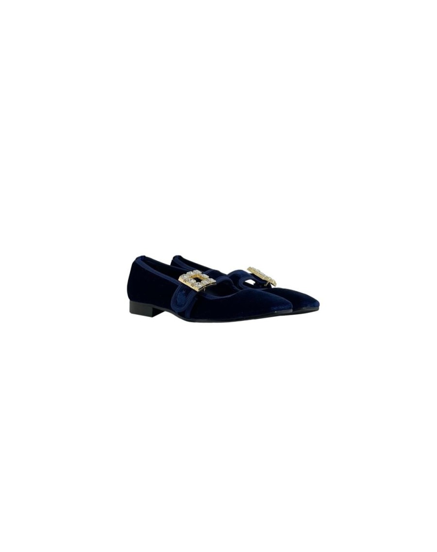 Scarpe Tacco 12 | Natalie Ballerina In Velluto Blu