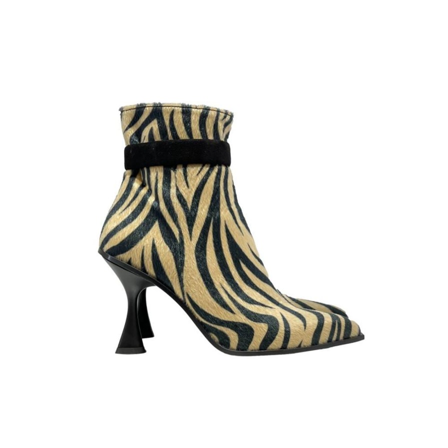 Scarpe Tacco 12 | Gloria Tronchetto Stampa Zebra Miele Nero