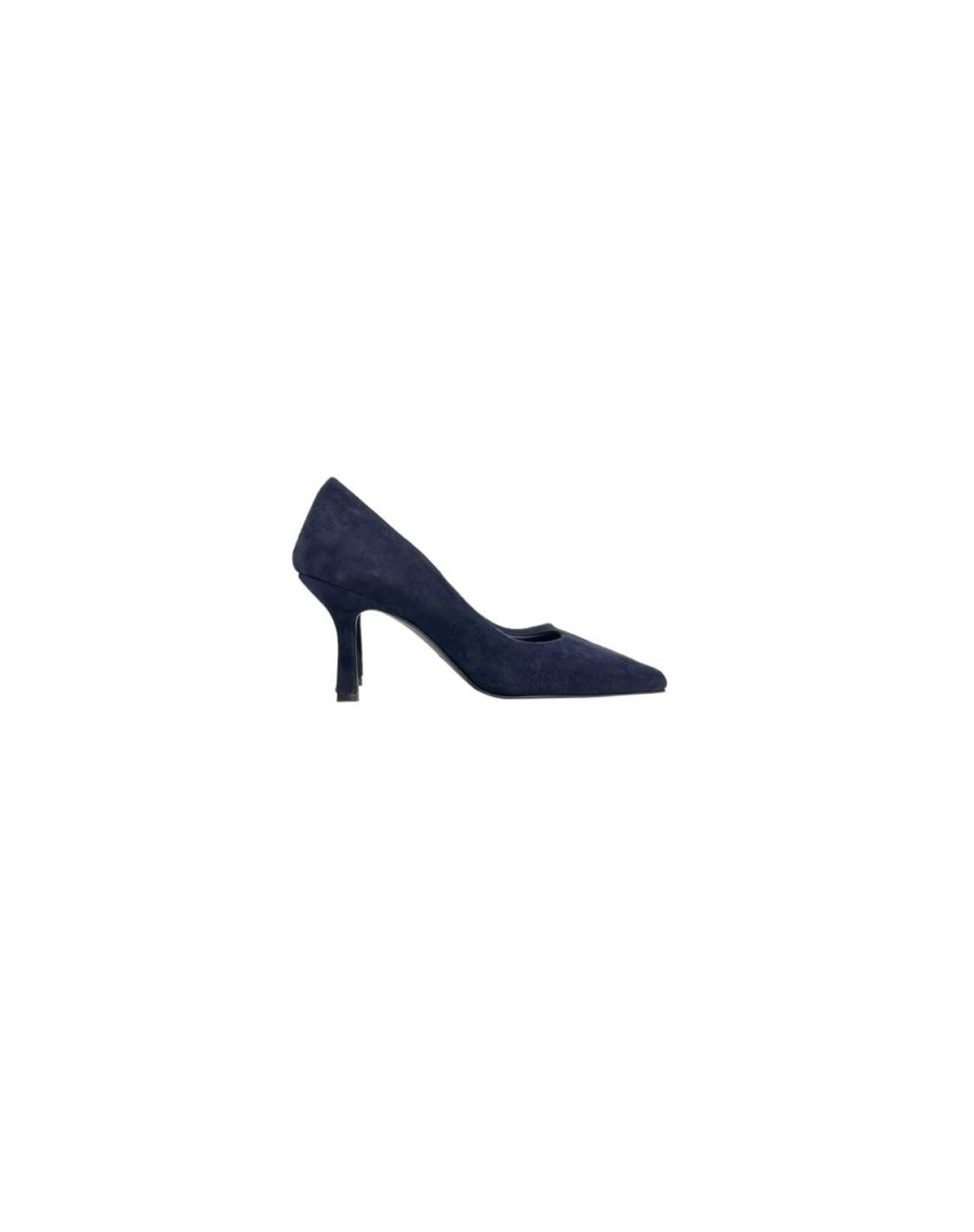 Scarpe Tacco 12 | Charlotte Decollete In Camoscio Blu