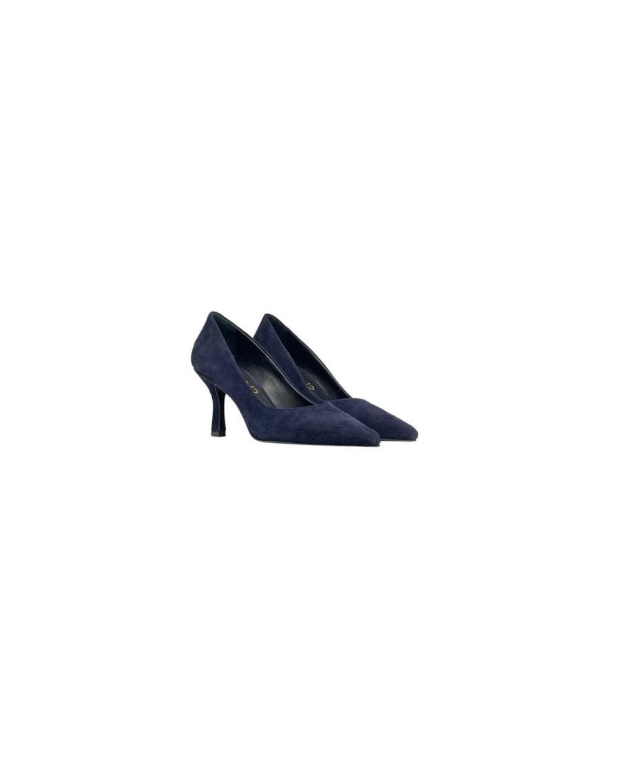 Scarpe Tacco 12 | Charlotte Decollete In Camoscio Blu