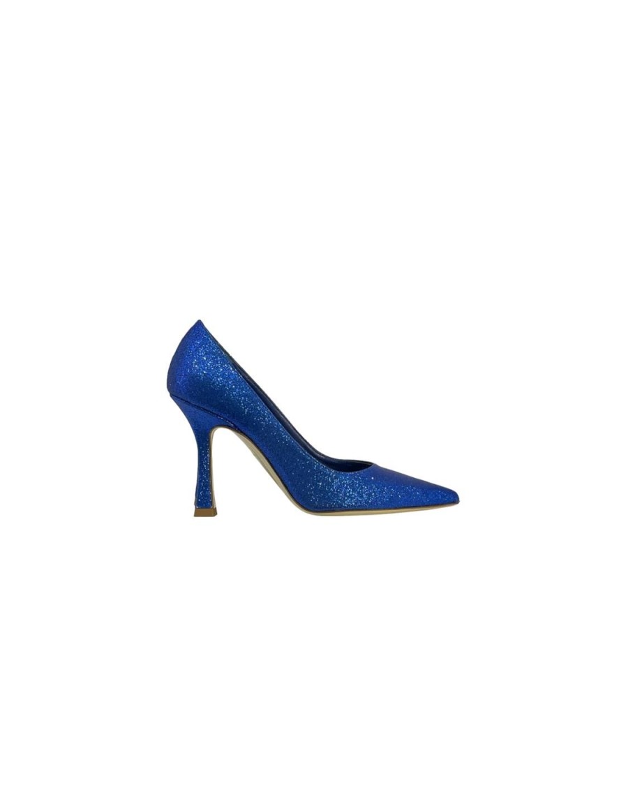 Scarpe Tacco 12 | Cordelia Decollete In Glitter Blu