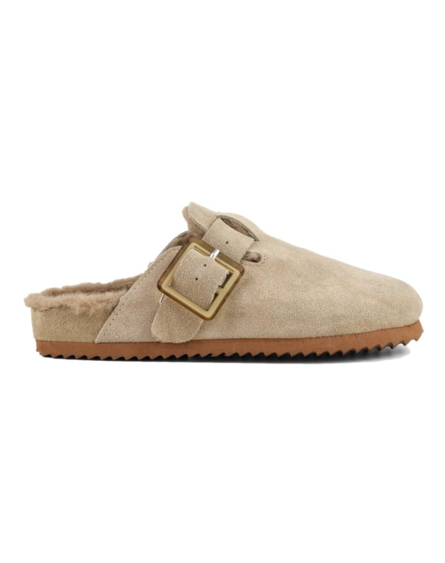 Scarpe Tacco 12 | Aspen Sabot In Camoscio Beige