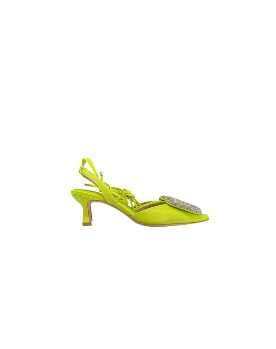 Scarpe Tacco 12 | Clara Decollete Gioiello In Pelle Lime