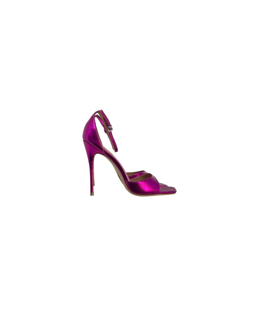 Scarpe Tacco 12 | Lince Sandalo Alto In Pelle Lame Fucsia