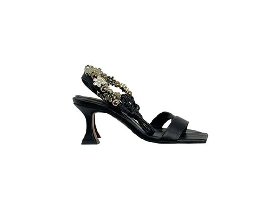 Scarpe Tacco 12 | Magnolia Sandalo Cavigliera Charms Nero