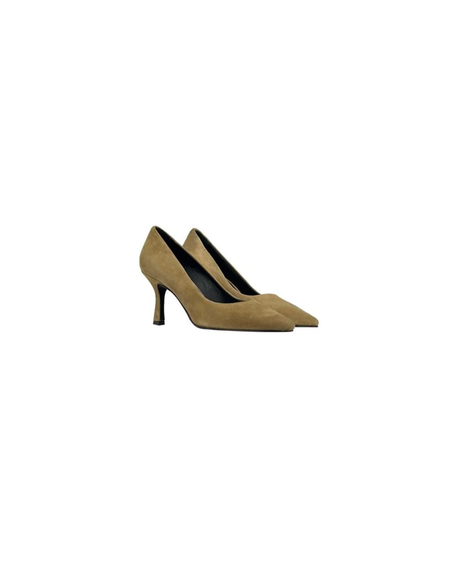 Scarpe Tacco 12 | Charlotte -Decollete In Camoscio Camel