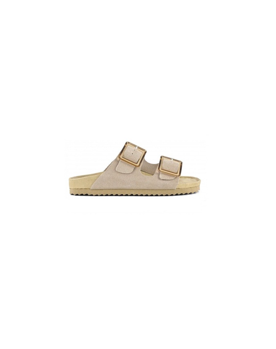 Scarpe Tacco 12 | Slide Sandalo In Camoscio Beige